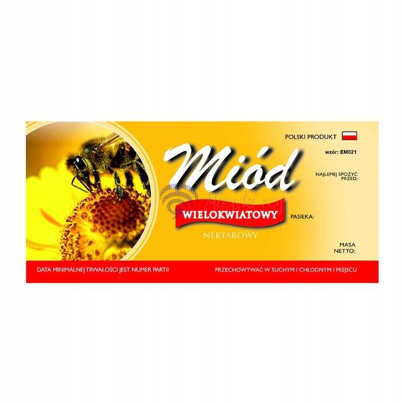 Etiketė daugiažiedžiui medui em021 - maža, vieta antspaudui, 100 vnt.