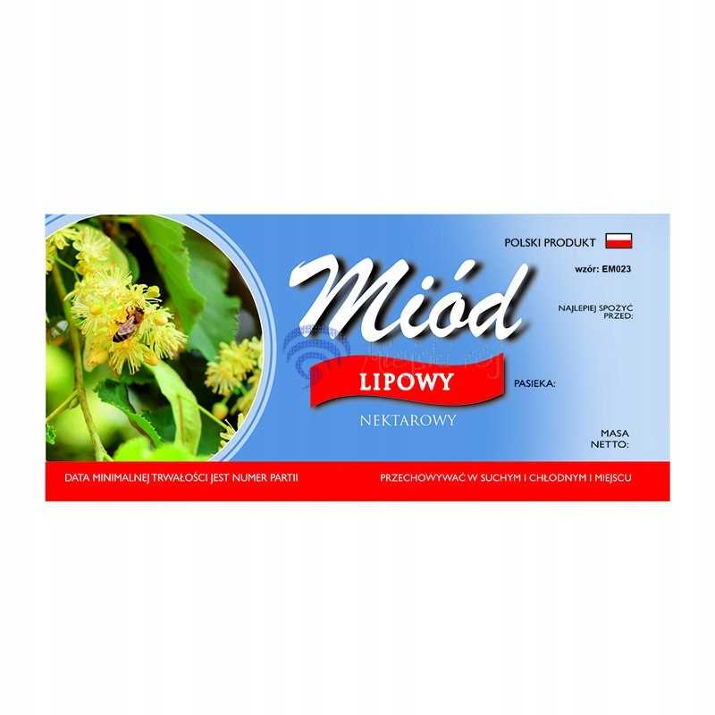 Liepų medaus etiketė em023 - maža, vieta antspaudui, 100 vnt