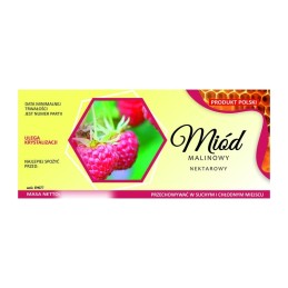 Medaus etiketė, avietinė, em077 - maža