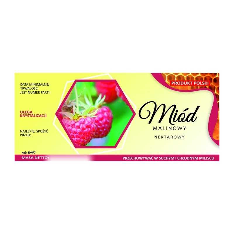 Medaus etiketė, avietinė, em077 - maža