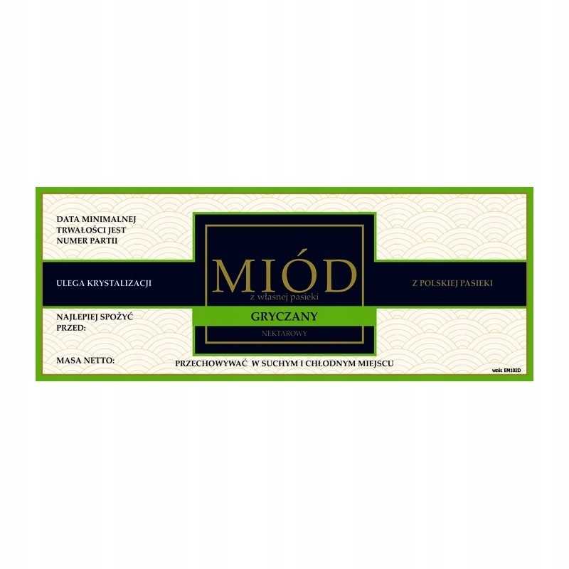 Grikių medaus etiketė em102 - maža, lipni