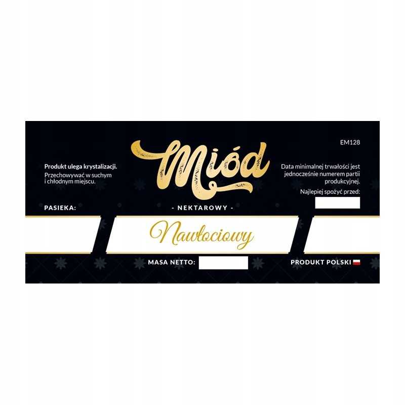 Etiketė auksašakių medui em128 - maža