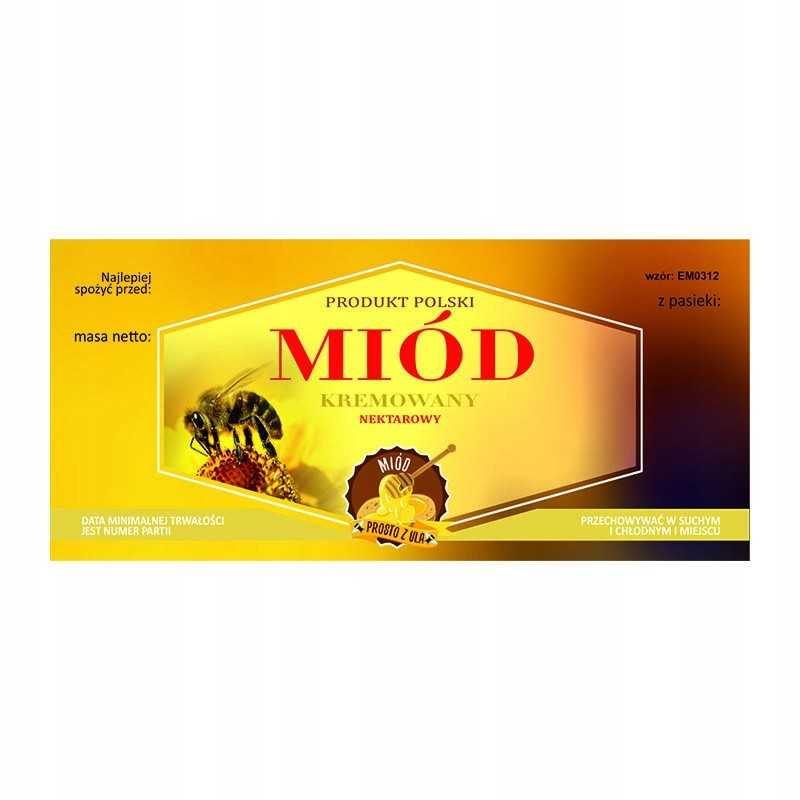 Kremo medaus etiketė em0312 - maža