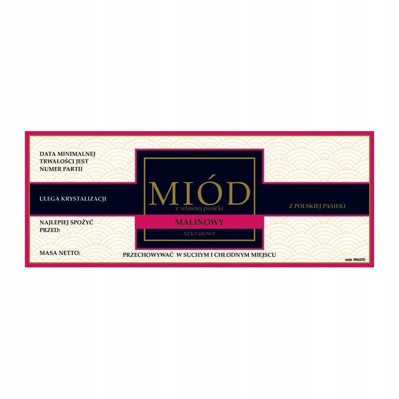 Aviečių medaus etiketė em107 - maža