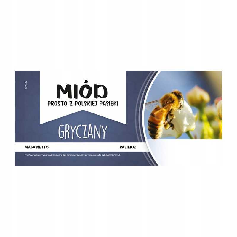 Grikių medaus etiketė em132 - maža