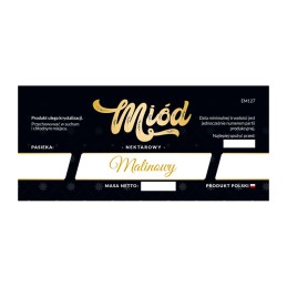 Etiketė aviečių medui em127 – maža