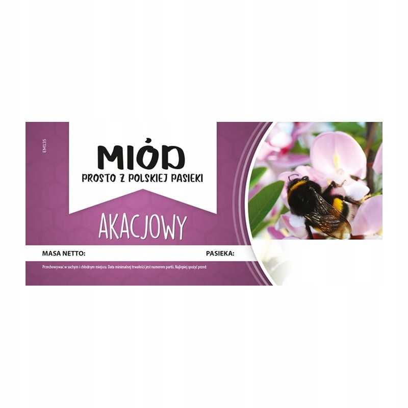 Akacijų medaus etiketė em135 - maža