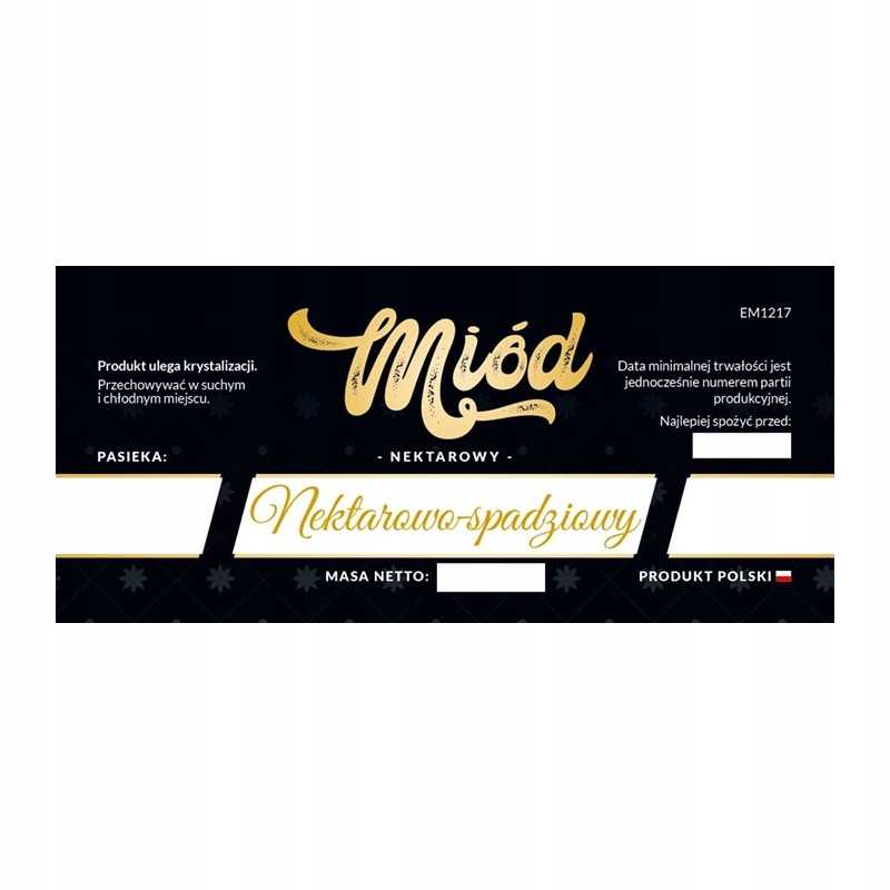 Nektaro ir lipčiaus medaus etiketė em1217 – maža