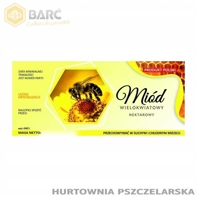 Daugiažiedžių medaus em071 etiketė – maža