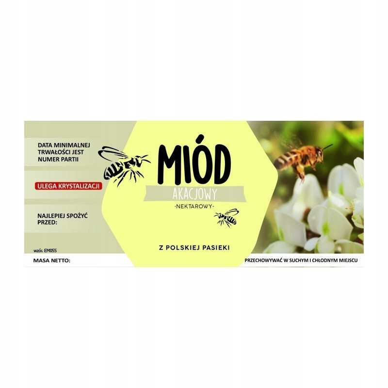 Akacijų medaus etiketė em055 - maža