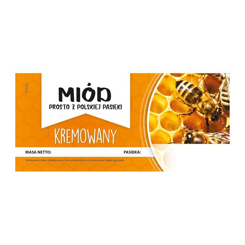 Kremo medaus etiketė em1312 - maža