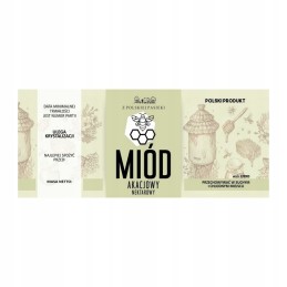 Akacijų medaus etiketė em085d didelė