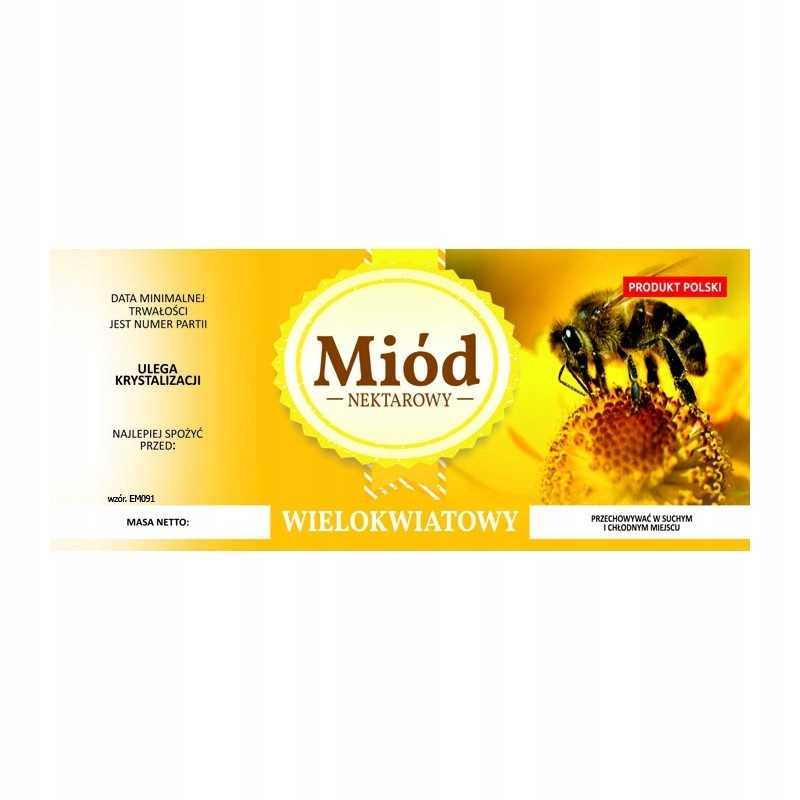 Kelių žiedų medaus etiketė em091d – didelė