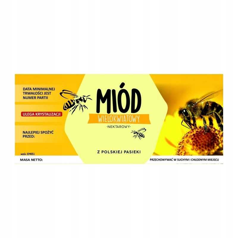 Kelių žiedų medaus etiketė em051d – didelė