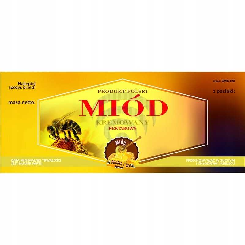 Kremo medaus etiketė em0312d – didelė