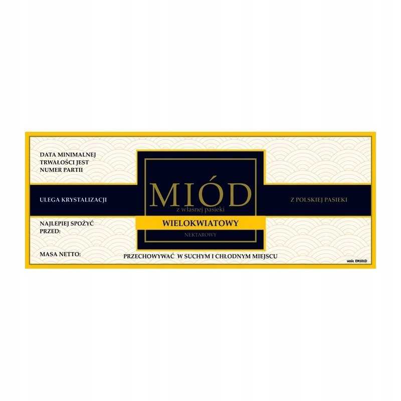 Daugiažiedžių medaus em101d etiketė – didelė