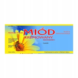 Kremo medaus etiketė em0112d – didelė