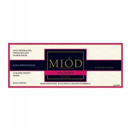 Etiketė aviečių medui em107d – didelė