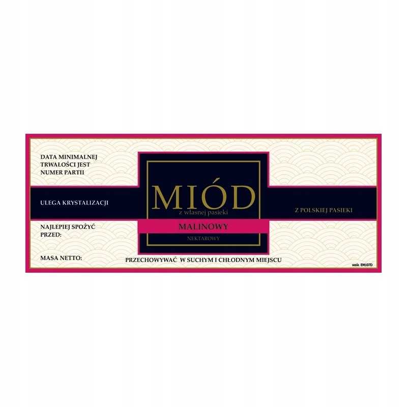 Etiketė aviečių medui em107d – didelė