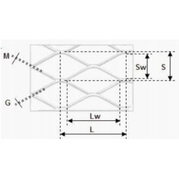 Ištrauktas tinklelis dugnui, 1 metras - aliuminio