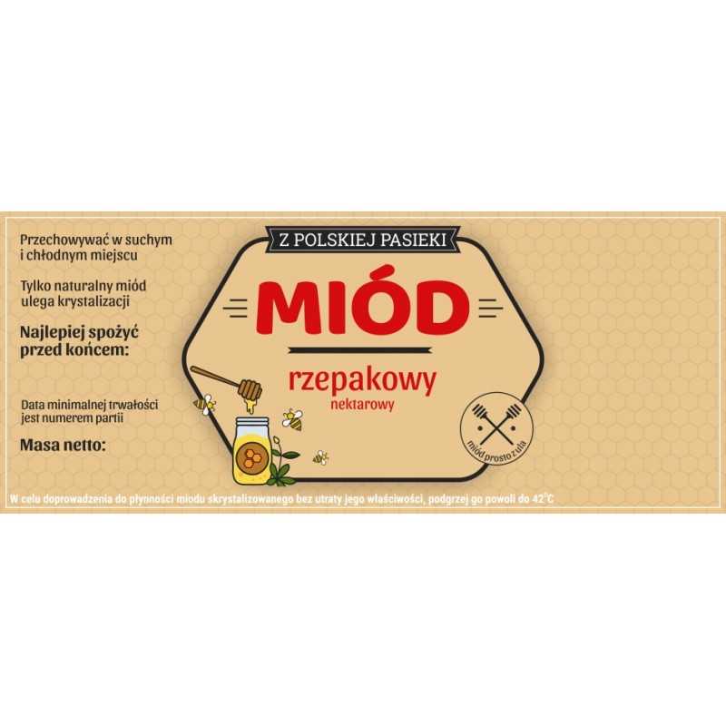 Lipdukų etiketės rapsų medui