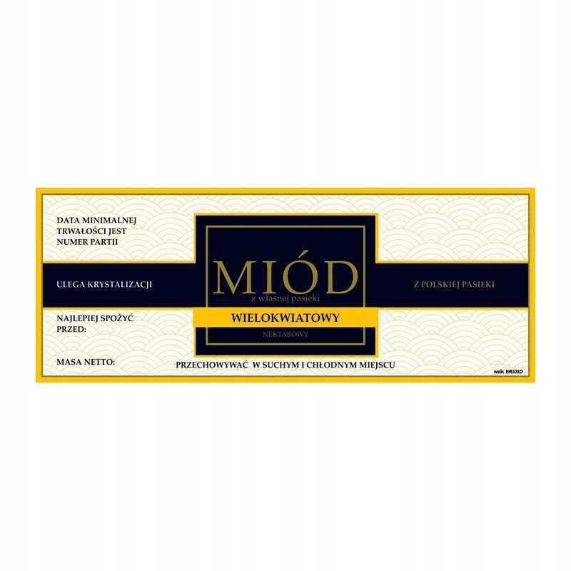 Etiketė daugiažiedžiui medui em101d - didelė, vieta antspaudui, 100 vnt.