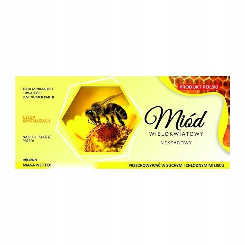 Etiketė daugiažiedžiui medui em071d - didelė, vieta antspaudui, 100 vnt.