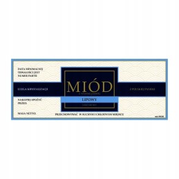 Liepų medaus etiketė em103d - didelė, vieta antspaudui, 100 vnt.