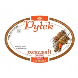 Etiketė, ovalus lipdukas „bičių žiedadulkės“