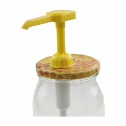 Plastikinis medaus dozatorius su dangteliais