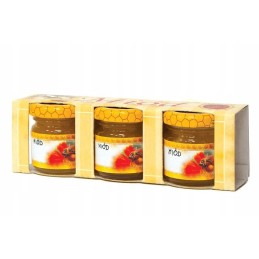 Dėžutė 3 stiklainiams po 35ml 50g su mini p3b etiketėmis