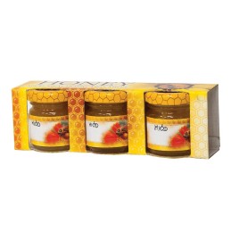 Dėžutė 3 stiklainiams 50g, 35ml + mini etiketės - p3c