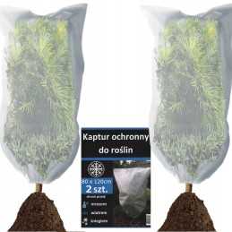 Žieminis apsauginis gaubtas augalams, baltas, 80 x 120 cm, su tvirta virvele, 50g