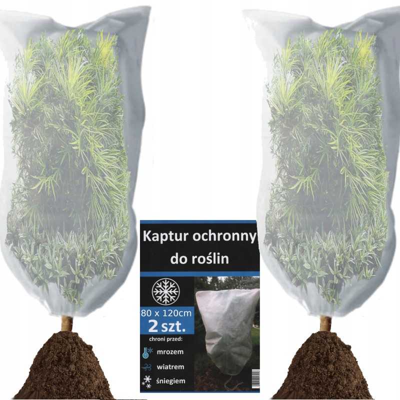 Žieminis apsauginis gaubtas augalams, baltas, 80 x 120 cm, su tvirta virvele, 50g