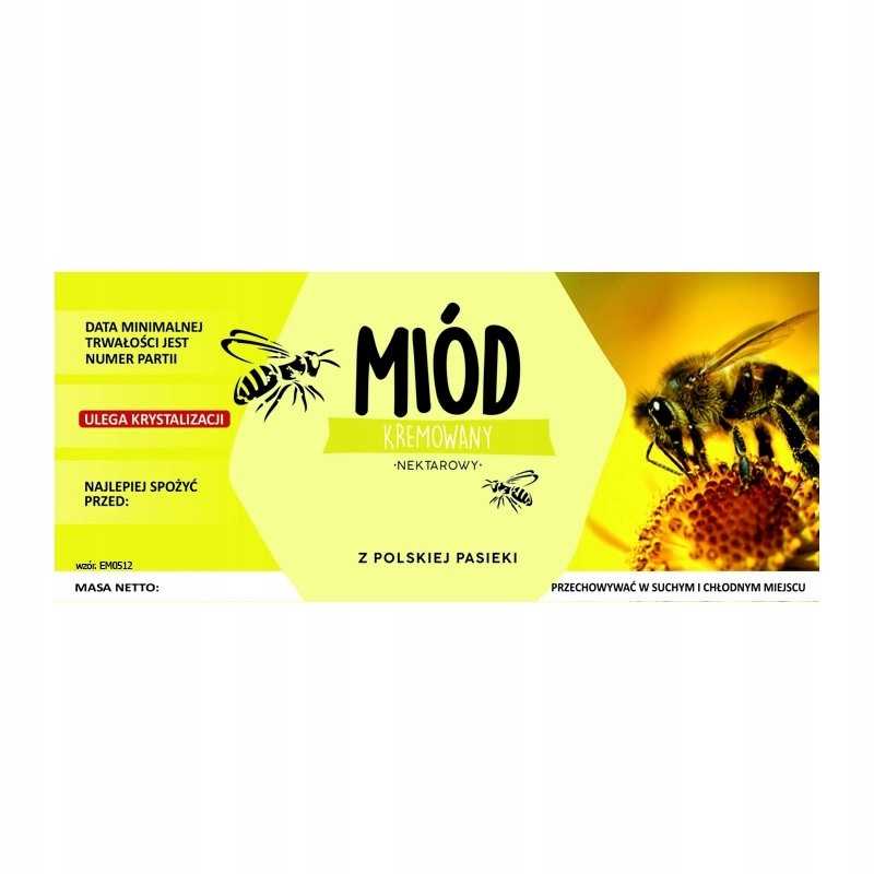 Kremo medaus etiketė em0512d – didelė