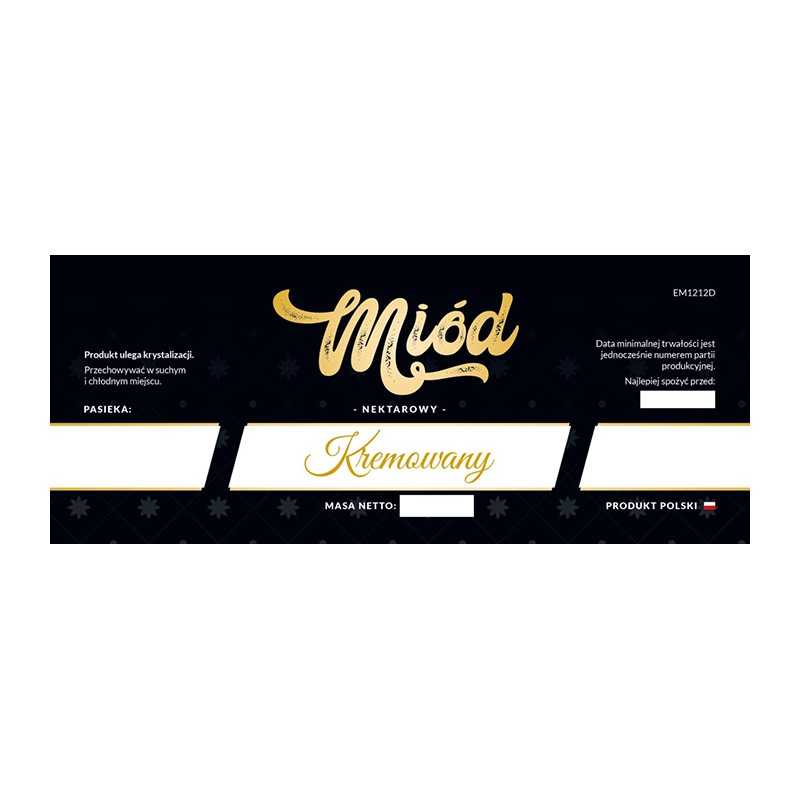 Kremo medaus etiketė em1212d – didelė