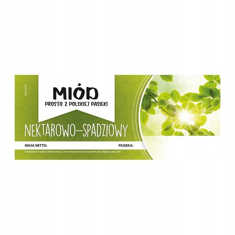 Nektaro ir lipčiaus medaus etiketė em1317d – didelė