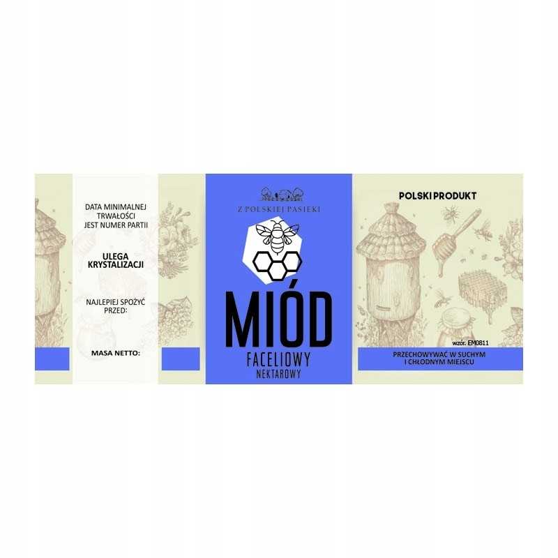 Facelijos medaus etiketė em0811d – didelė