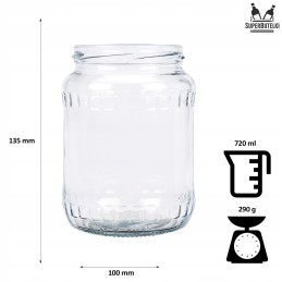 5x 720ml stiklainiai konservams, agurkams, medui, uogienei