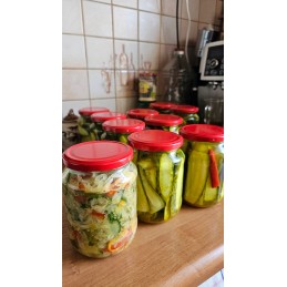 5x 720ml stiklainiai konservams, agurkams, medui, uogienei