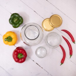 4l stiklainis + dangtelis