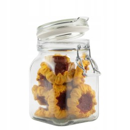 Kvadratinis stiklinis indas su dangteliu ir sandarikliu, 750ml