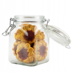 Kvadratinis stiklinis indas su dangteliu ir sandarikliu, 750ml