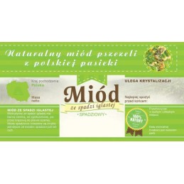 Siūlome lipnias etiketes su banderole - spygliuočių lipčiaus medus - labai geras produktas!!!