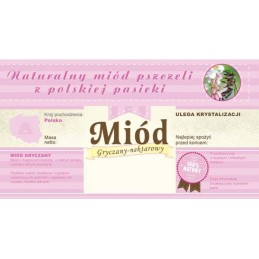 Siūlome lipnias etiketes su banderole - grikių medus - labai geras produktas!