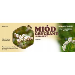 Didelis etiketės lipdukas grikių medui, 100 vnt