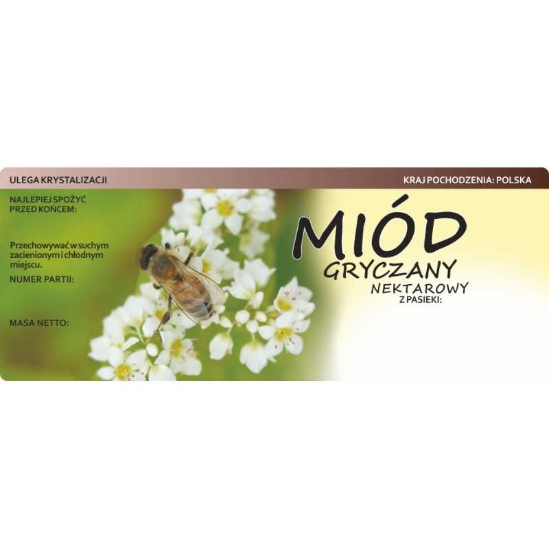 Didelis etiketės lipdukas grikių medui, 100 vnt