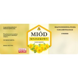 Didelė lipduko etiketė kiaulpienių medui, 100 vnt