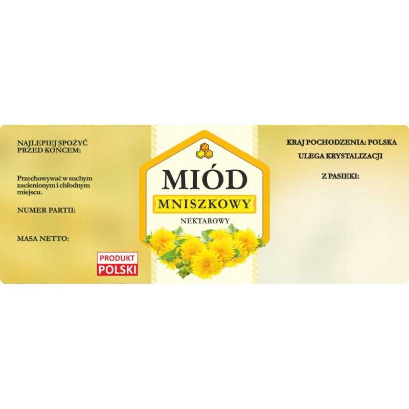 Didelė lipduko etiketė kiaulpienių medui, 100 vnt