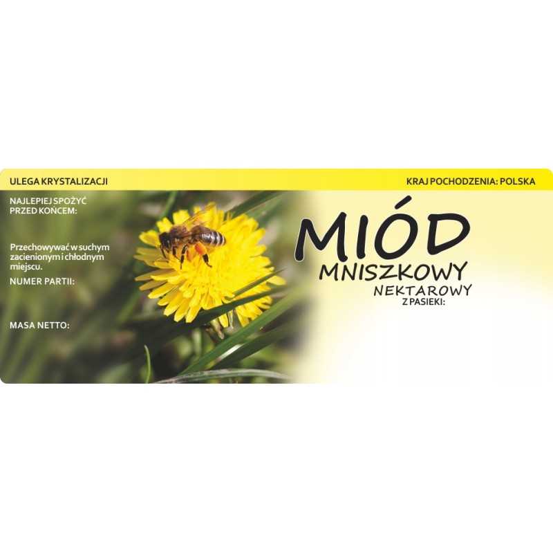 Didelė lipduko etiketė kiaulpienių medui, 100 vnt